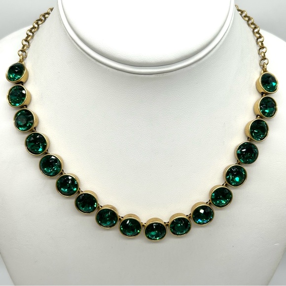 J. Crew Emerald Green Brulee Necklace - Picture 2 of 4